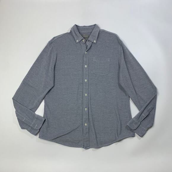 Bonobos Shirt Mens L Large Navy White SLIM Fit Pima Cotton Button Down Pocket - Picture 2 of 7